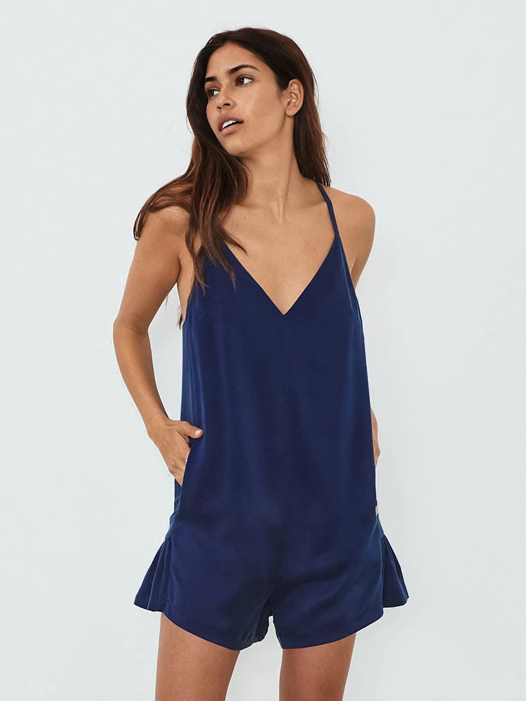 

Однотонный комбинезон Hiloc, женская одежда для сна, Женское ночное белье на бретелях-спагетти, женское нижнее белье, сексуальная одежда для к...