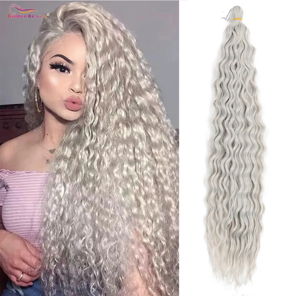 

22’'Ariel Curl Hair Water Wave Twist Synthetic Hair Extensions Crochet Braids Hair Ombre Pink Deep Wave Braiding Hair