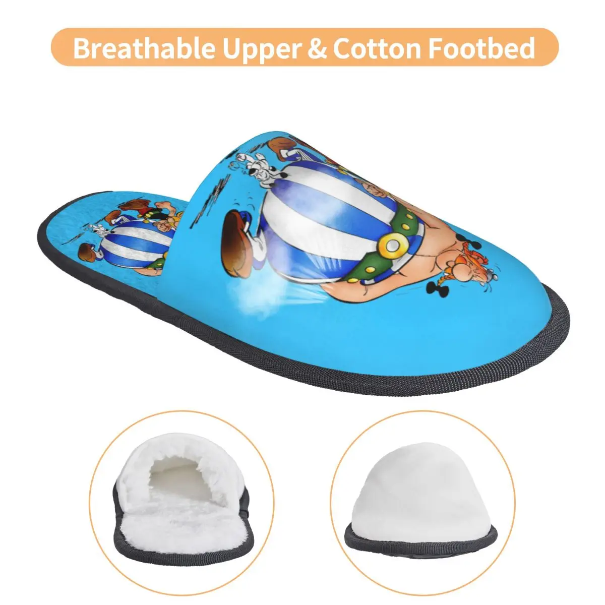 Пользовательские аниме Asterix Obelix Idefix тапочки из пены с эффектом памяти женские
