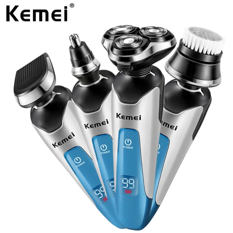 

Original 4in1 Rechargeable Electric Shaver for Men Grooming Beard Hair Trimmer Facial Shaving Machine Nose Ear Razor Wet and Dry