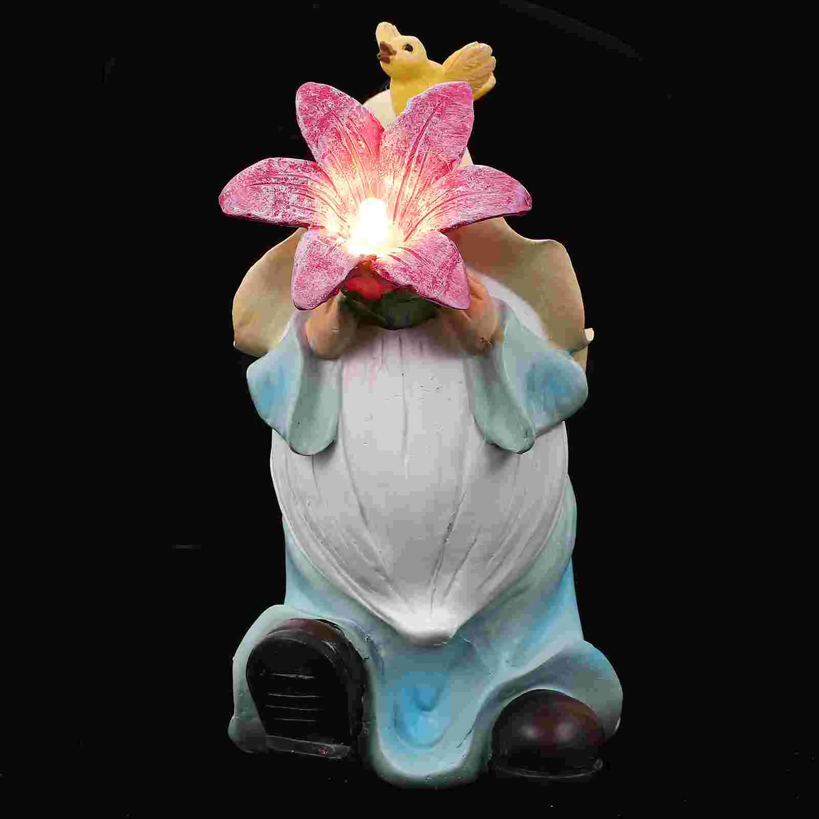 

Садовая Статуэтка Gnome на солнечной батарее, полимерная скульптура, светящаяся декоративная подсветка для газона, уличное украшение, фигурк...