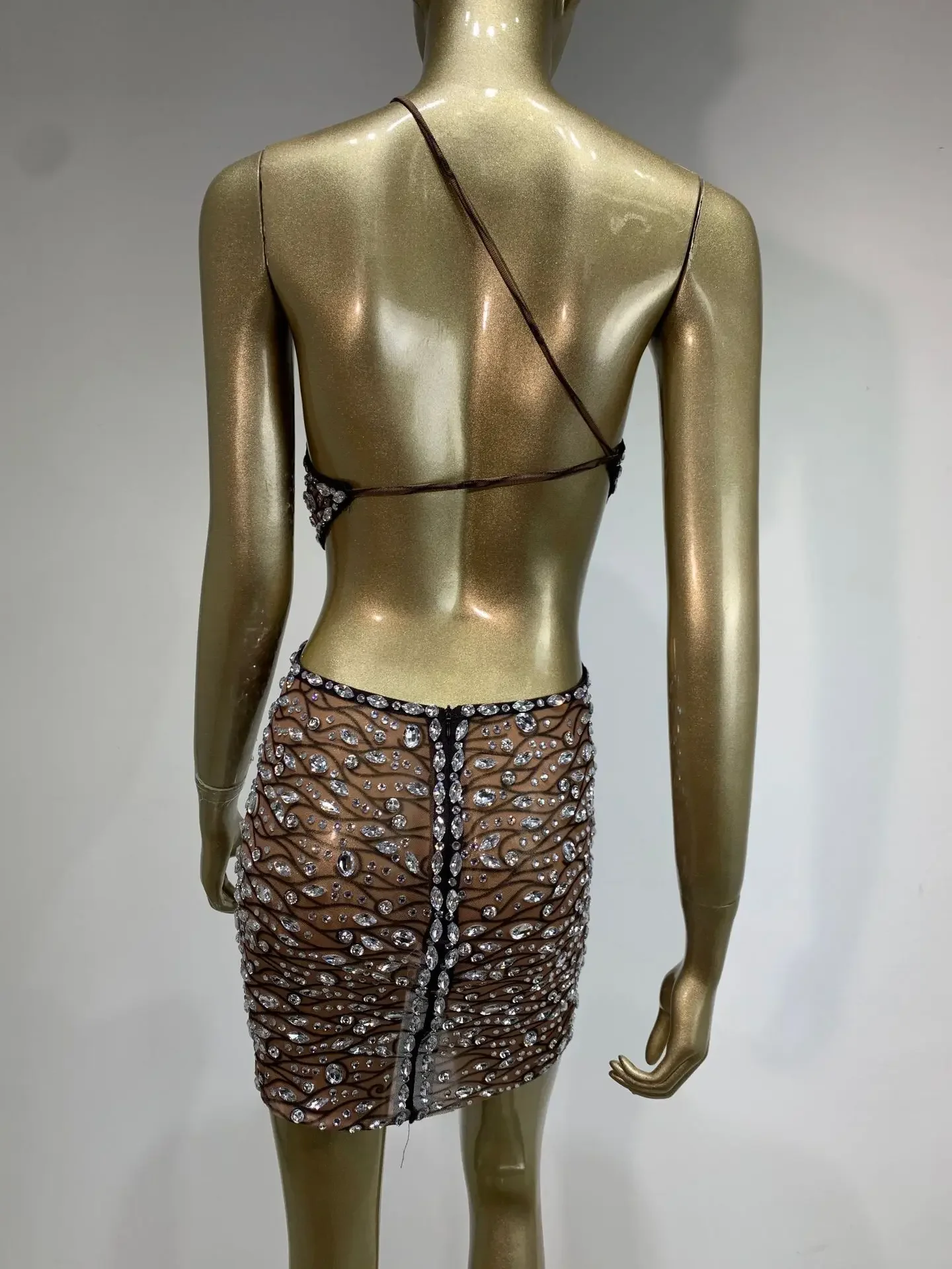 Женское сексуальное вечернее платье с высокой эластичностью на одно плечо и