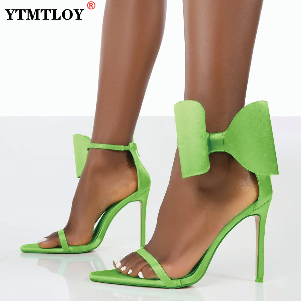 

Women Fashion Pink Sandals Lady Thin High Heels Gladiator Sandals Elegant Party Wedding Shoes For Women Summer Green