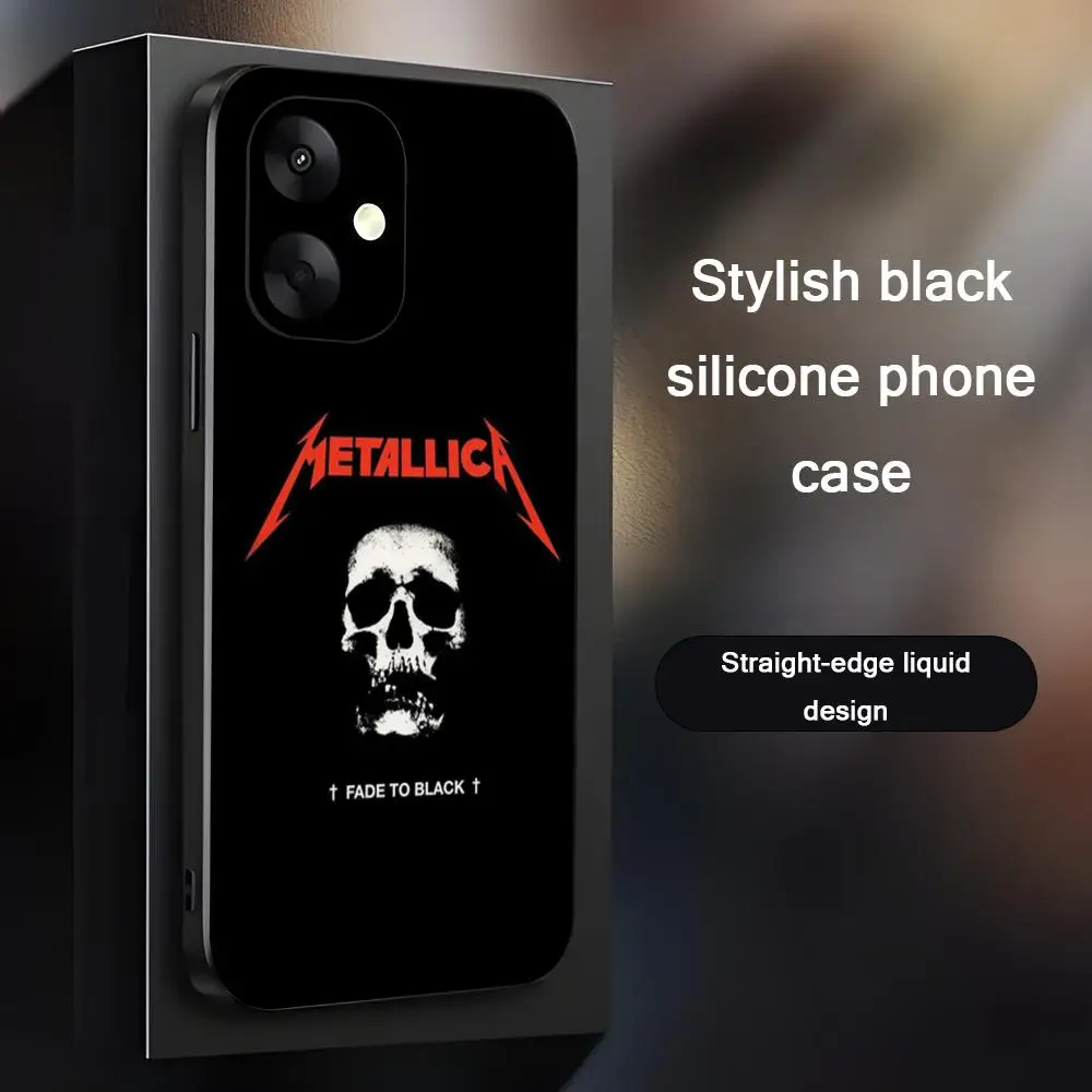 Фото Чехол для телефона Cool Band M-METALLICAS для Xiaomi Redmi 14C 13C 12C Note 15 14 13 12 11 Pro Plus S, мягкий черный чехол для телефона №1
