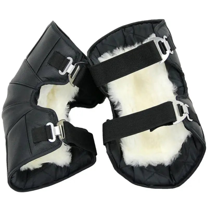

Men Women Motorcycle Kneepad Winter Warm Motorbike Riding Knee Pads Windproof Leather Wool Knee Pads Protective Guard