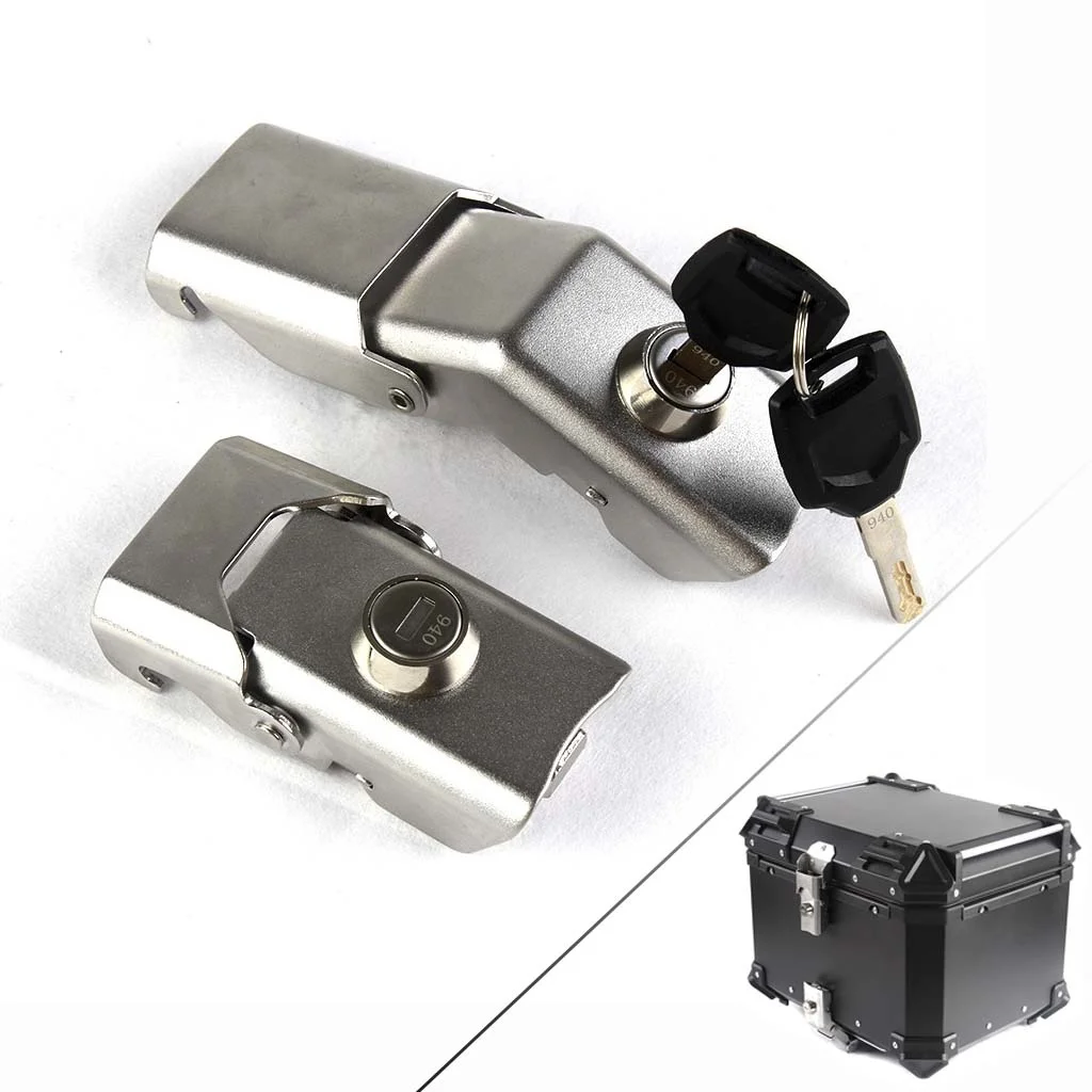 

Universal 25L-100L Motorcycle Luggage Trunk Top Box Helmet Case Storage Toolbox Key Lock Replacement Moto Accessories Aluminum