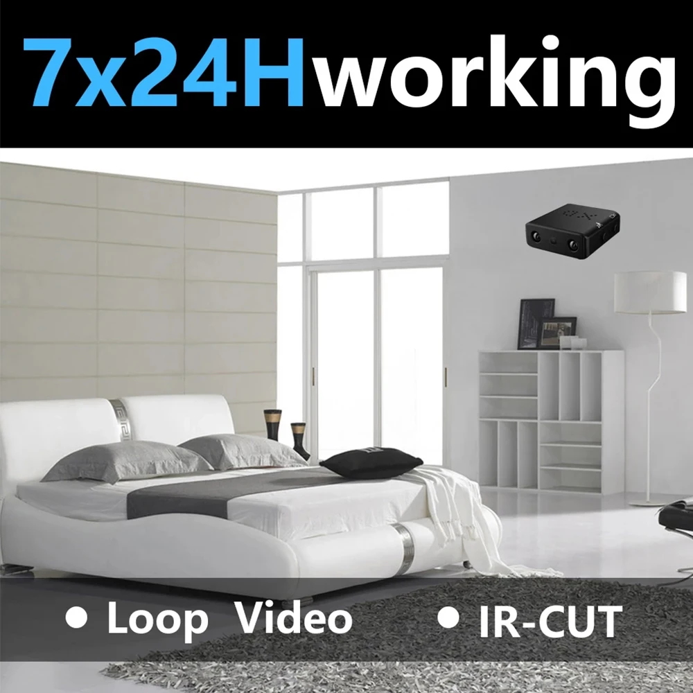 2022 Мини-камера 1080P HD Камера безопасности Ночное видение Обнаружение движения Голосовая запись Наблюдение по Wi-Fi Скрытая комната.