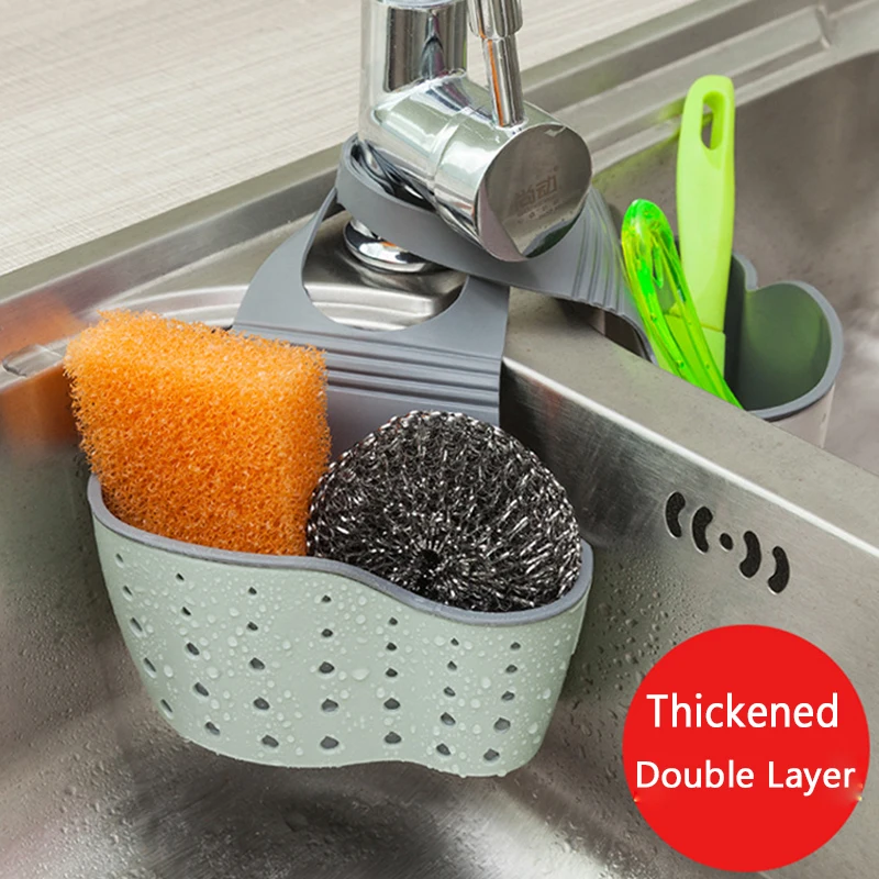 

Держатель для кухонной раковины, регулируемая полка-органайзер для мыльной губки, стеллаж для ванной комнаты, кухонные аксессуары