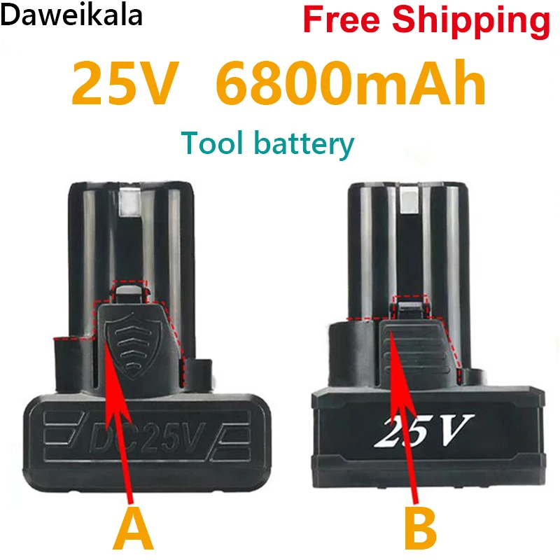 

New 25V 6800mAh Universal Rechargeable Lithium Battery For Power Tools Electric Screwdriver Electric drill Li-ion Battery drill