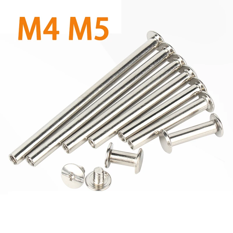 

1/10pcs/set M4 M5 Nickel Plating Lash Rivet Mother Screws Pair of Lock