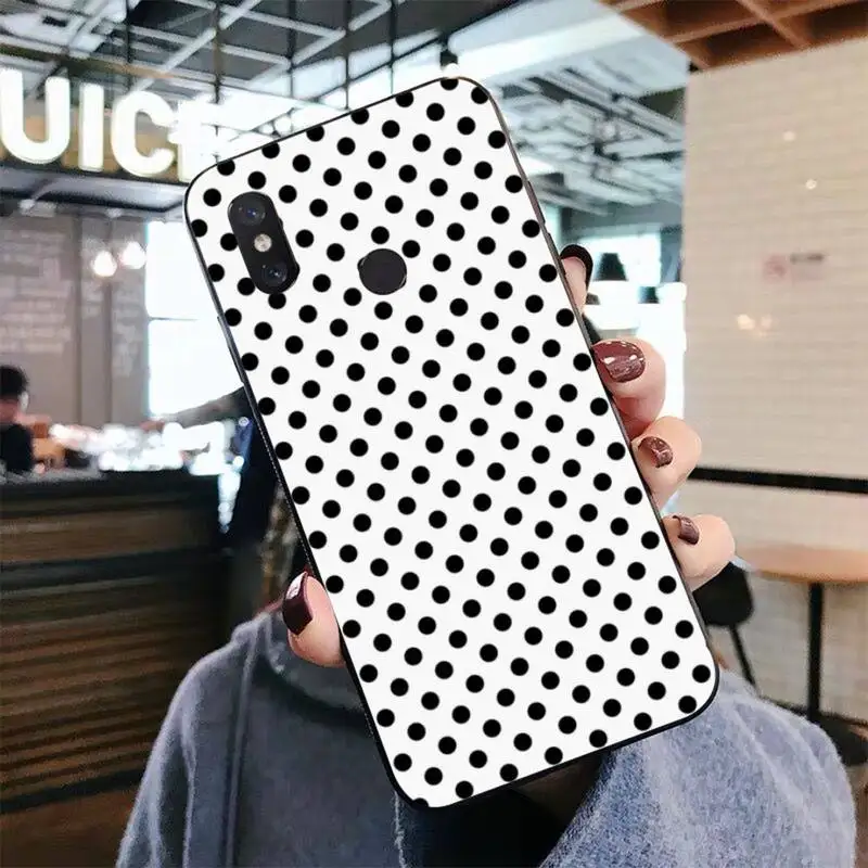 Black And White Polka Dot Phone Case for Xiaomi mi 5 6 8 9 10 lite pro SE Mix 2s 3 F1 Max2 3 images - 6