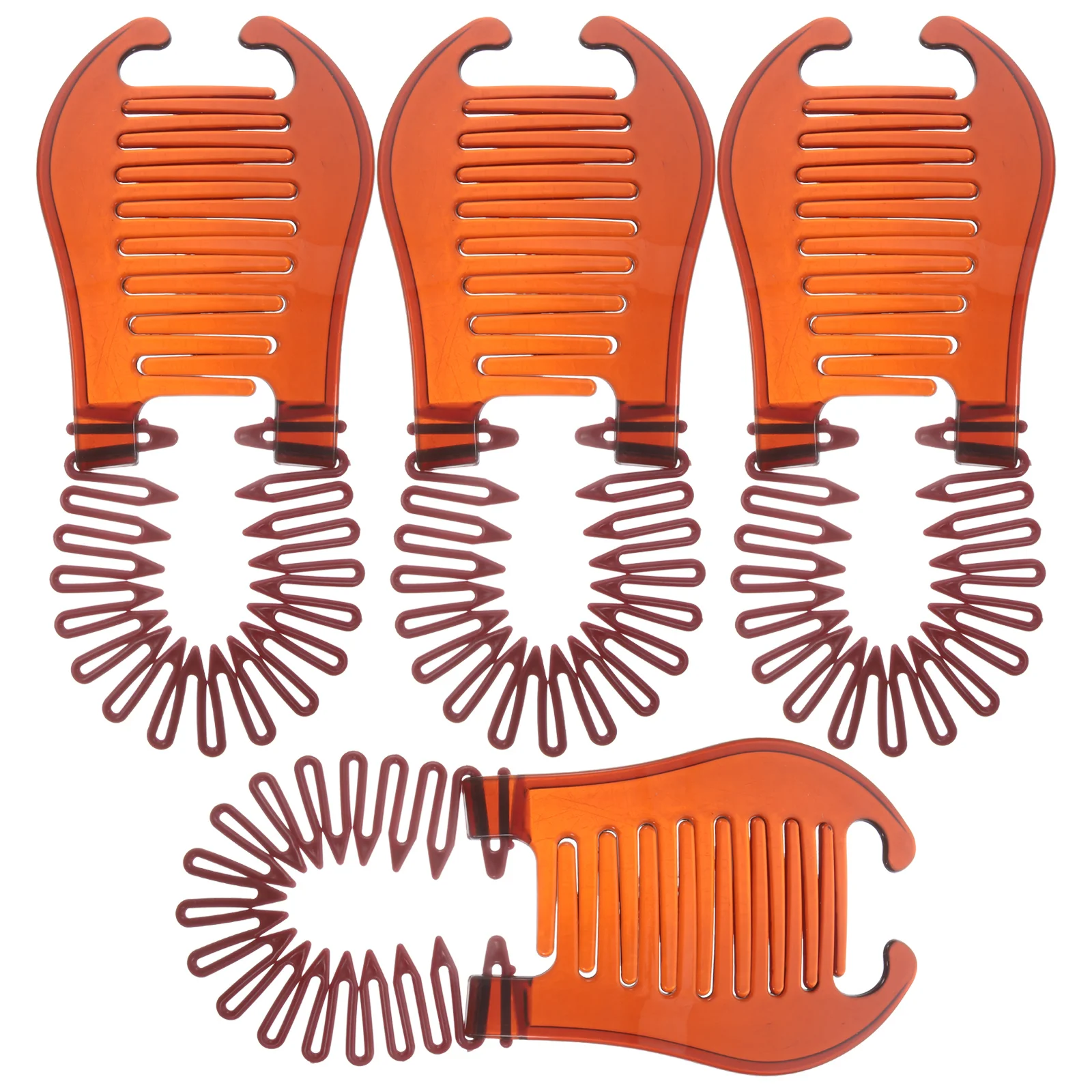 4 szt. Narzędzie do plecionki Klipsy bananowe Grzebień włosów Mały cienkiego splatania kucyka Podwójna plastikowa objętość Kobiety Miss