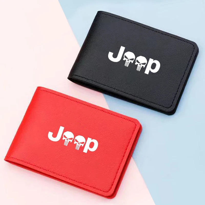 

For Jeep wrangler Renegade ComPcss Patriot PU Leather Car Driving Documents Credit Card 6 Cards Driver License Holder