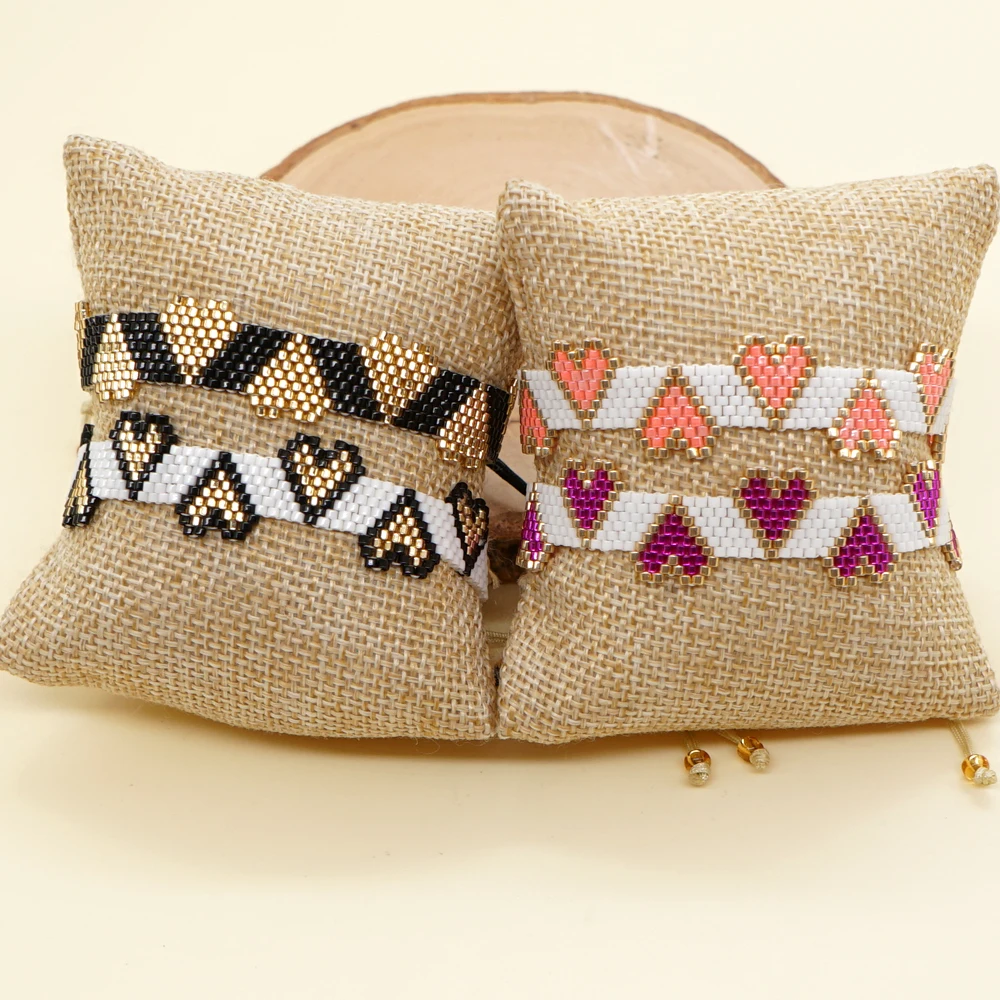 

Go2boho New In Miyuki Beaded Bracelet For Women Boho Jewelry Love Heart Charm Handmade Friendship Summer Fashion Design Trendy
