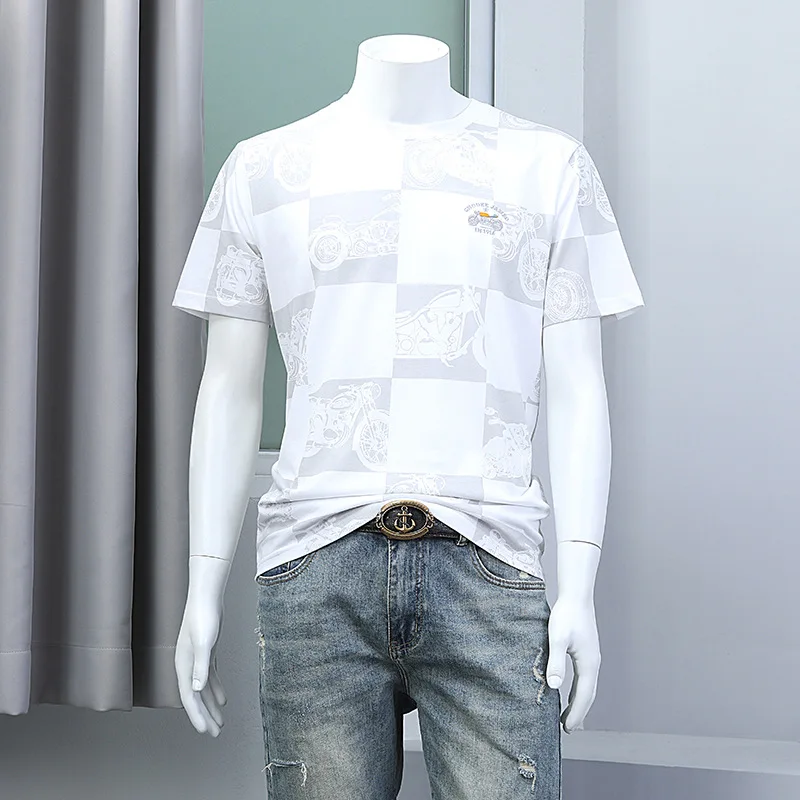 

Футболка мужская с вышивкой и коротким рукавом, в европейском и американском стиле, повседневная, лето 2022