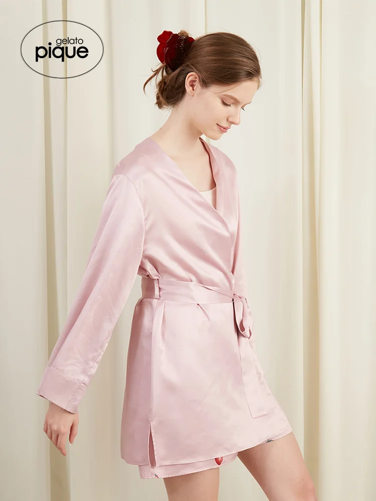 Nightgown Satin Robes Room Wear Gelato Pique New Arrivals Women's Pajamas Home Wear Strawberry