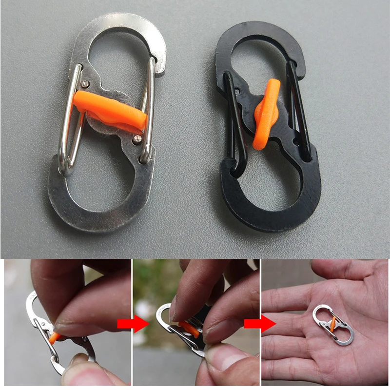 8-shaped Lock Hook Metal Buckle Key Ring Carabiner Swivel Trigger Clip Snap Buckles Creative Small Outdoor Quick Hanging Buckle