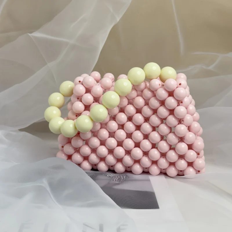 Small Beaded Bag Women's Fashion Sweet Handbag Hand-woven Clutches 2023 New Summer Party Dinner Evening Gift Purses Luxury Shiny