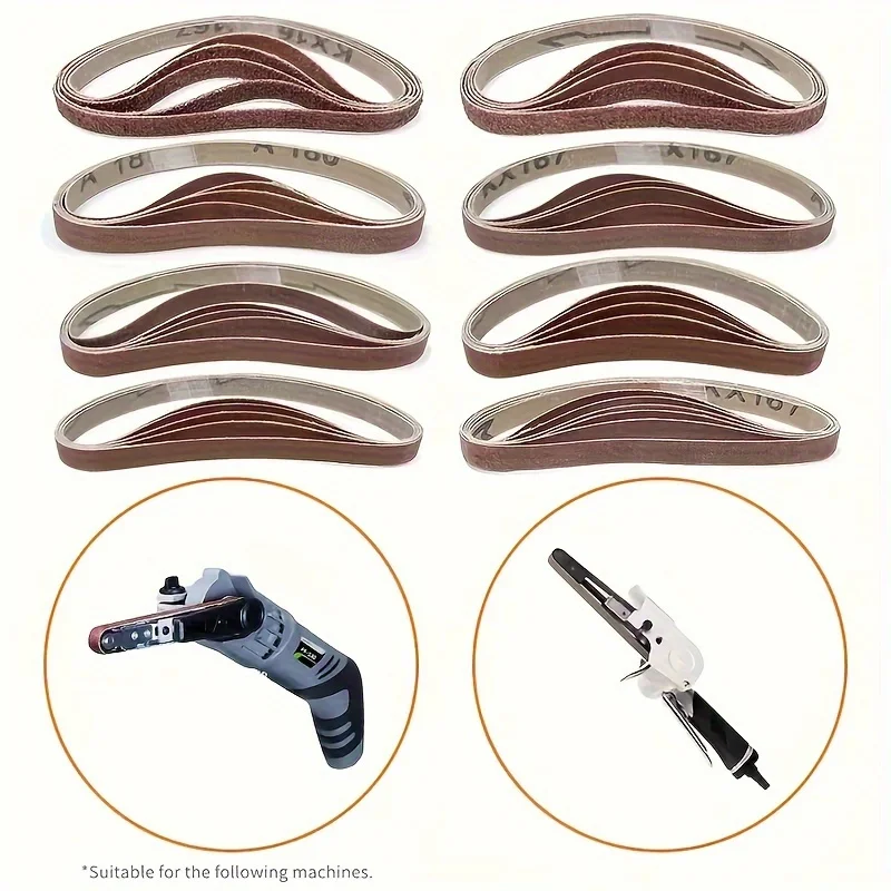 Набор шлифовальных лент из оксида алюминия 10x330 мм 60-600 5 шт.