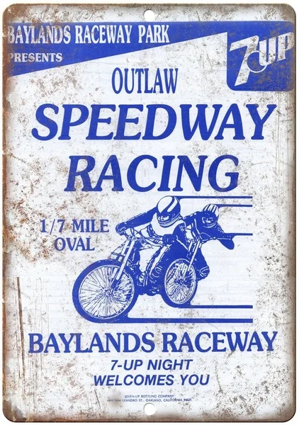 

Baylands Raceway Park Outlaw Speedway Tin Sign art wall decoration,