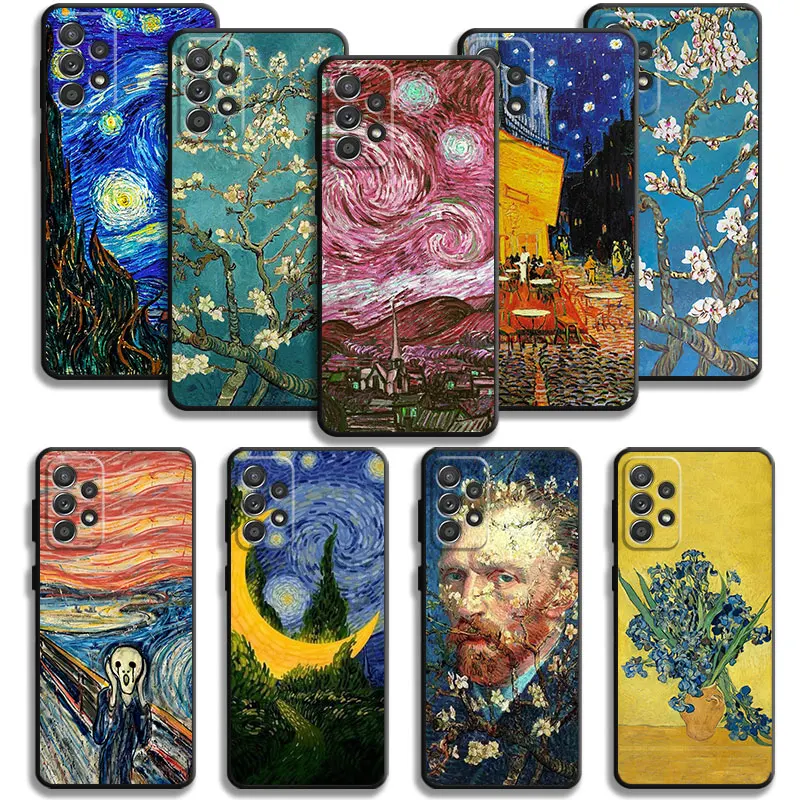 

Phone Case For Samsung Galaxy A14 A73 A53 A71 A51 A31 A33 A22 A12 A21s A13 A32 A52s A72 A52 A23 Van Gogh Starry Sky Tree Art