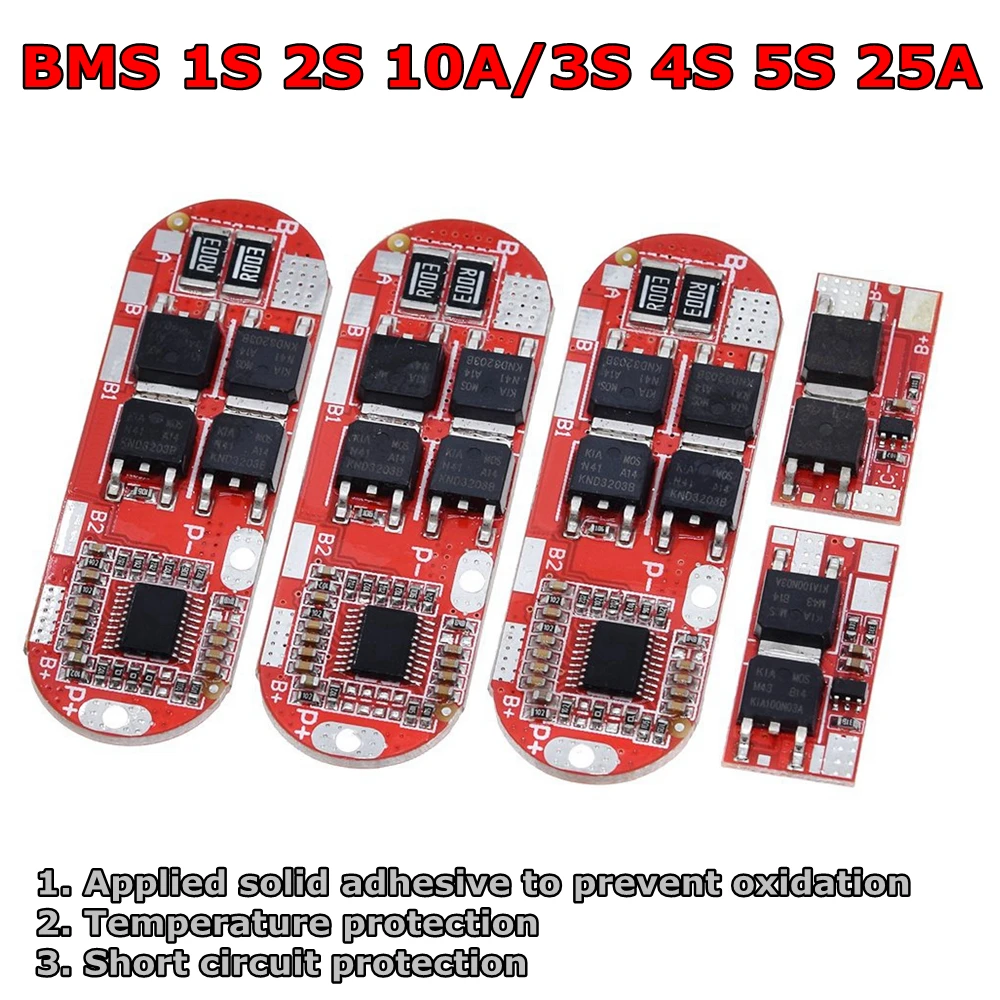 

Bms 1s 2s 10a 3s 4s 5s 25a Bms 18650 Li-ion Lipo Lithium Battery Protection Circuit Board Module Pcb Pcm 18650 Lipo Bms Charger