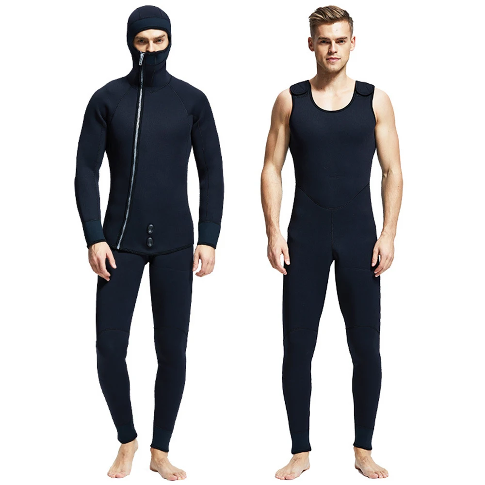 7MM Neoprene Wetsuit Men's Split Wetsuit With Front Zipper To Keep Warm And Cold For Underwater Hunting Snorkeling Wetsuit