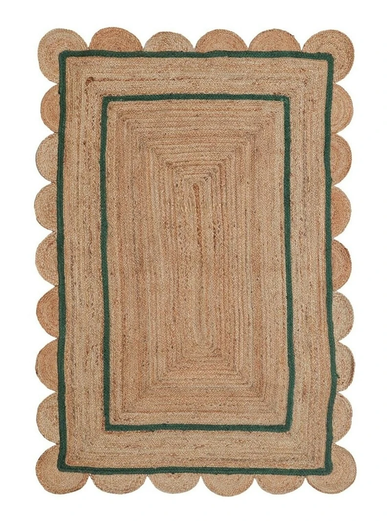 Alfombra de yute festoneado tejida a mano, 100% Natural, alfombra Bohemia, muebles para el hogar, decoración para sala de estar