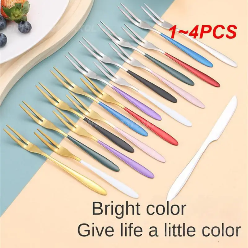 Вилка детская с двумя зубьями из нержавеющей стали 1-4 шт.