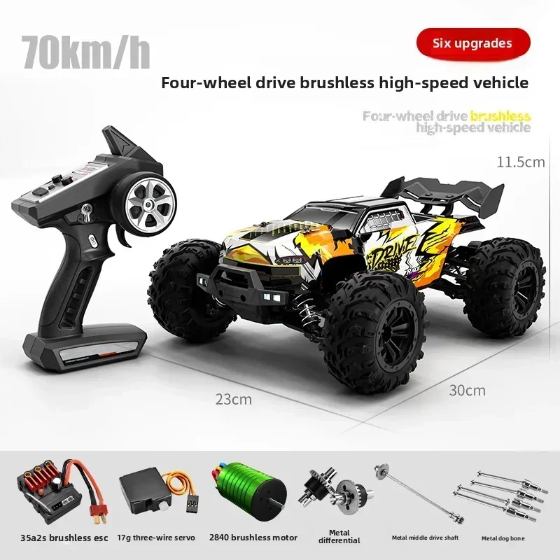 Фото Радиоуправляемая внедорожная машина JJRC 70 км/ч, масштаб 1:16, полноприводная, высокоскоростная, со светодиодными фарами, 2.4G, индукционная, бесщеточная, на пульте управления, для детей