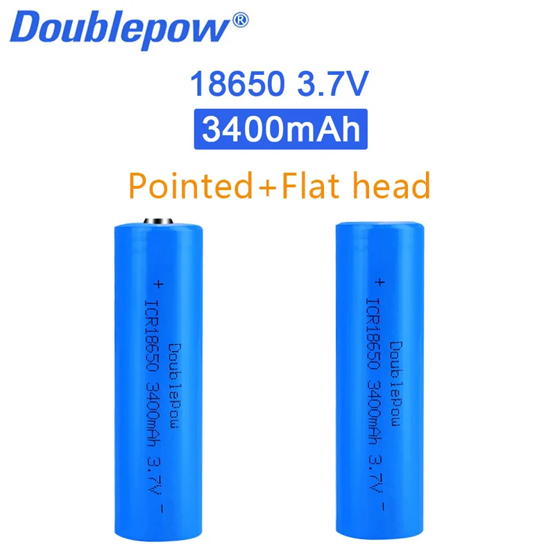 

Doublepower 18650 3.7V 3400mAh rechargeable lithium battery, flashlight, laser pointer, remote control, Monitoring equipment