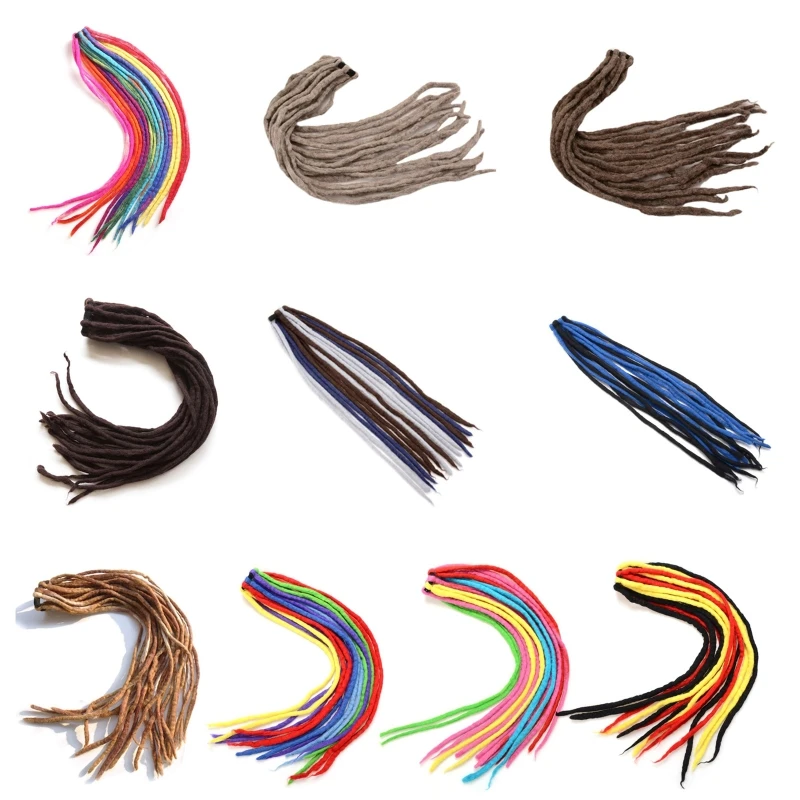 

Colorful Synthetic Braiding Hair Dirty Braided Ponytail Women Gothic Style Hair Band Multi Color Braids Headbands
