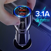 qc3 03 1a dual usb car charger lcd display 12 24v cigarette socket lighter fast charger power auto usb adapter upgraded