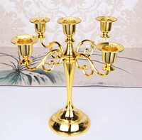 wholesale high quality 5 arms candle stand metal pillar candle stick candle holder