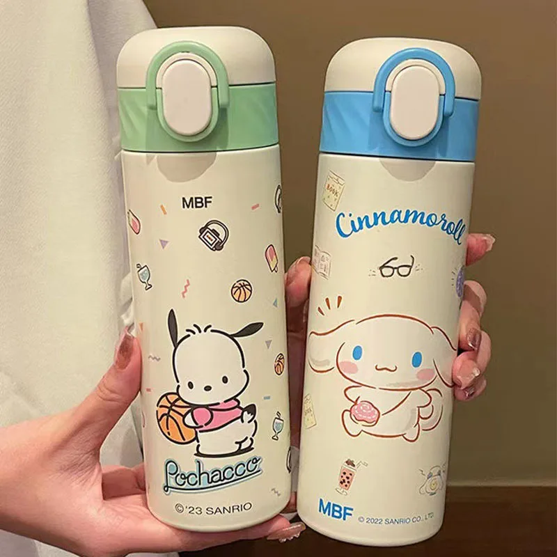 

Sanrio Kawaii, термос, чашка Cinnamoroll Hello Kitty, милый мультяшный детский термос, чашка, длительное сохранение тепла, рождественские подарки