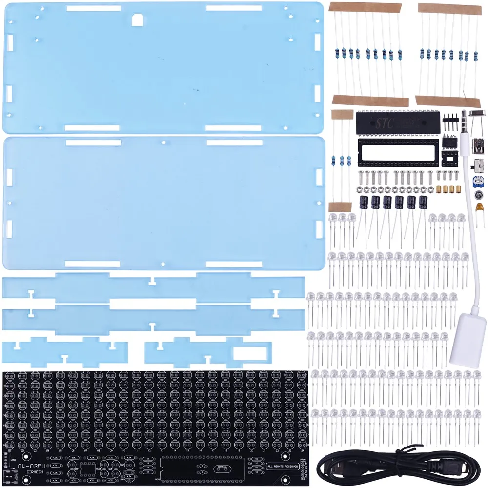 Набор электронный с индикатором спектра звука 4 цвета со светодиодным мигающим