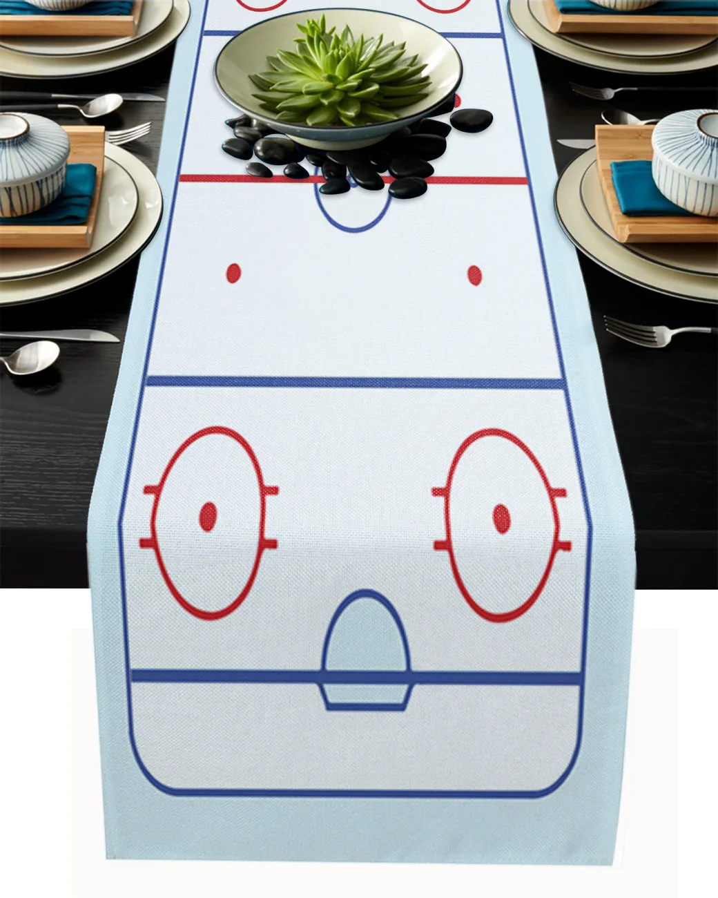Ice Hockey Field Simple Table Runner Kitchen Decor Tablecloth Placemat Hotel Home Wedding Decor Table Runners