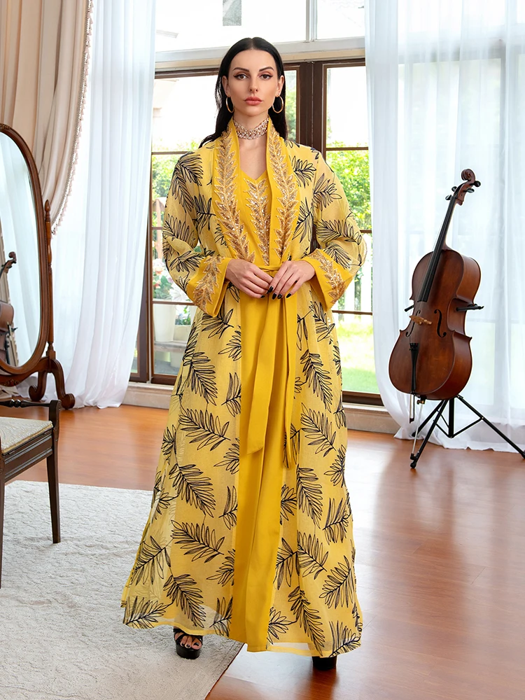 

Женское платье с длинным рукавом, свободное платье с принтом