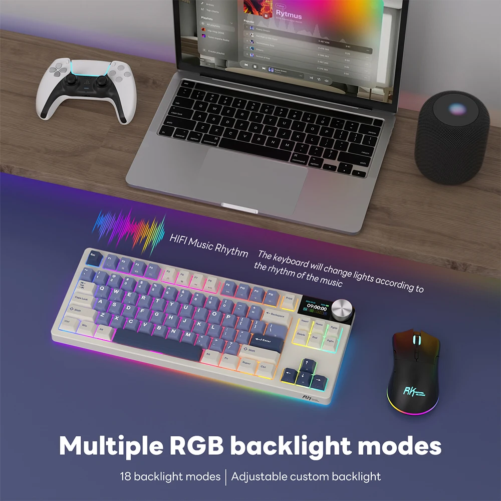 RK ROYAL KLUDGE S85 Прокладка Русская Механическая Клавиатура 2,4G БеспроводнаяBluetoothUSB 75% RGB Игровая Клавиатура с возможностью горячей замены (art.: 3920cb94690fc) - 3920cb94690fc