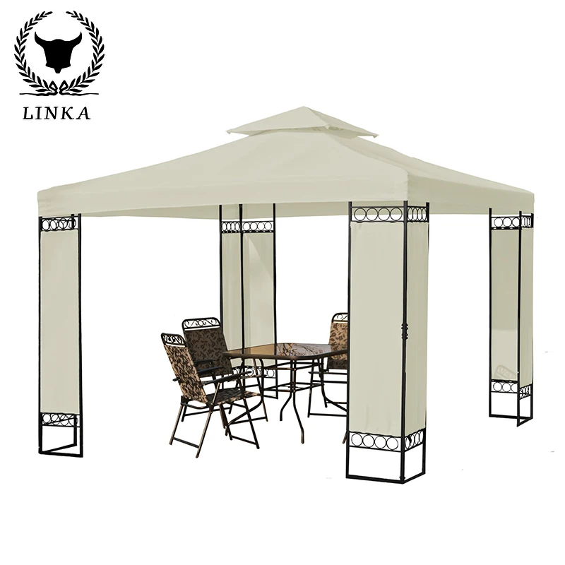 

High Quality Outdoor Double Roof Screen Metal Gazebo