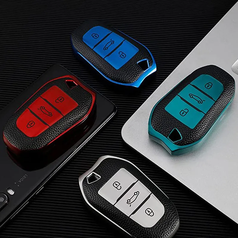 

Автомобильная лампа для Citroen Grand C4 Picasso C4L C6 чехол для брелка с ключом C1 C2 C3 Cactus DS3 DS4 DS5 DS6, 3 кнопки, автомобильный аксессуар