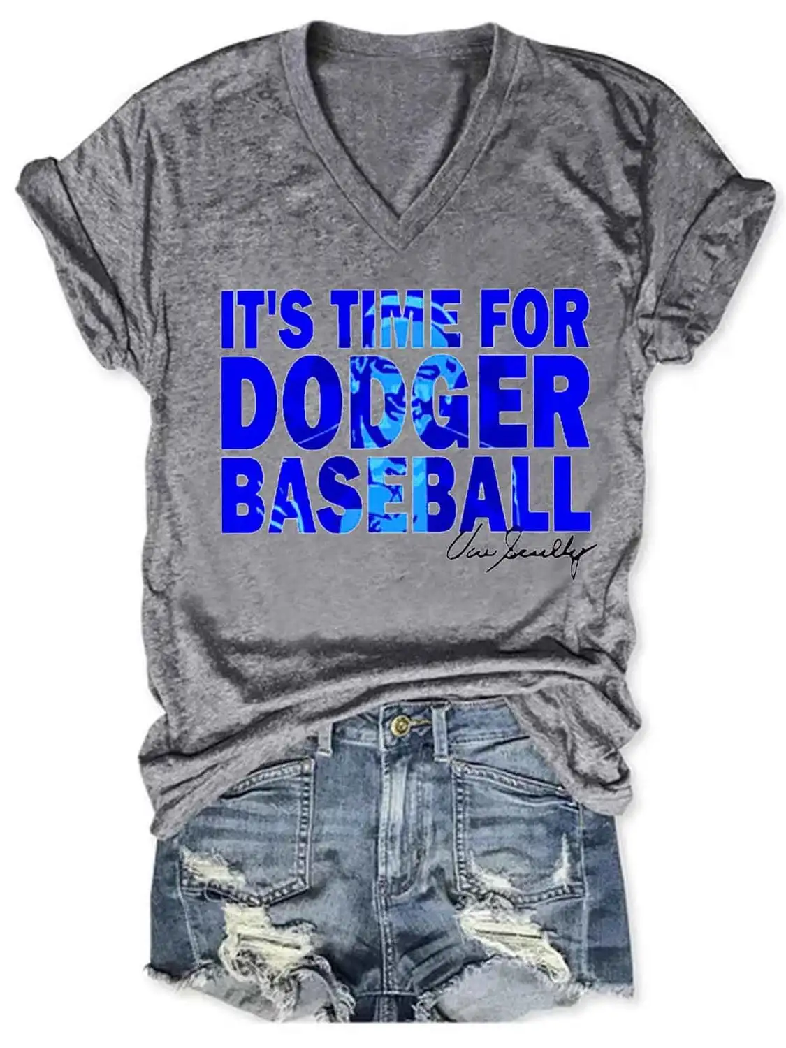 

Women Thank You Vin Scully It's Time For Dodgers Baseball Tee