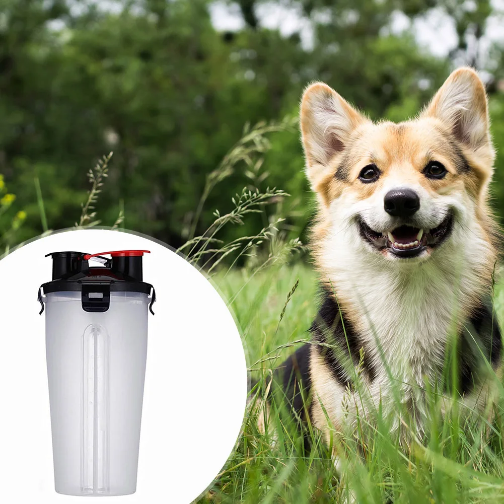 

Портативная складная бутылка для воды для домашних животных 2 в 1, контейнер для еды со складной силиконовой чашей для домашних животных, чаш...