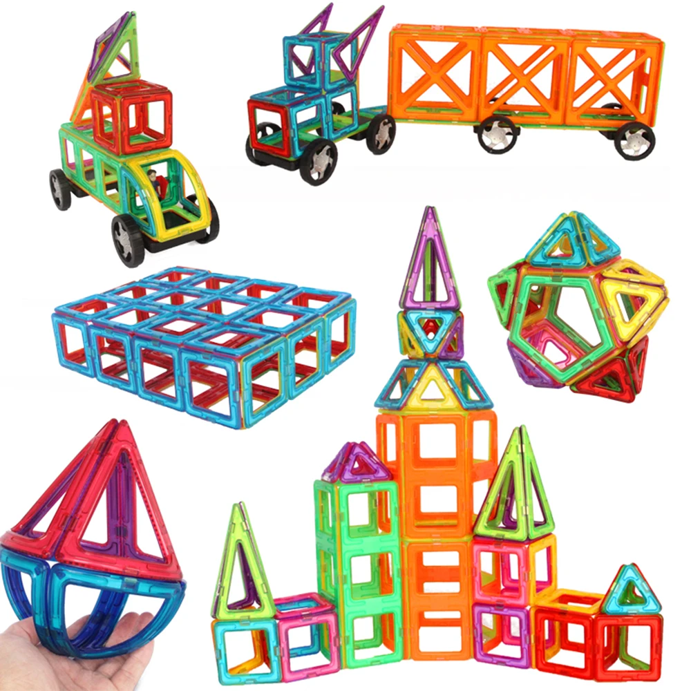 

Big Size Magnetic Designer Magnet Building Blocks Toys Accessories Educational Constructor For Children Kid 10-122Pcs