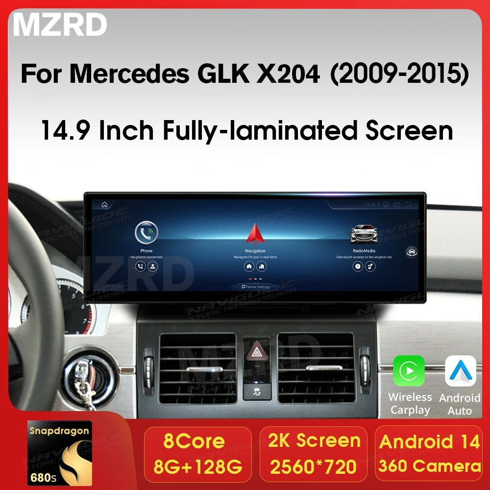 MZRD 10 25 '✔ 9'' Android 14 для Mercedes GLK X204 2009-2015 NTG 4 0 5 Автомобильный мультимедийный