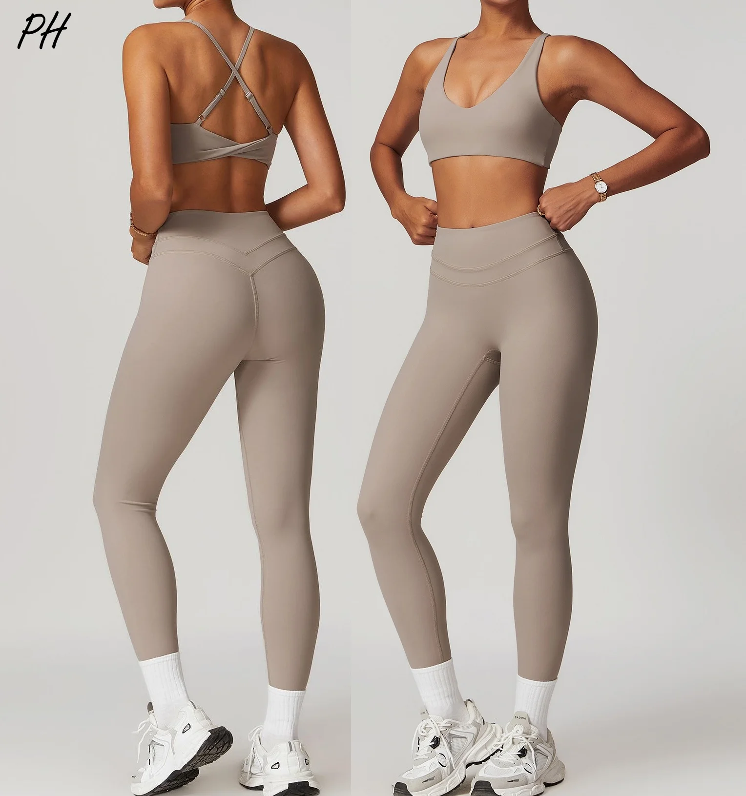 Женская Спортивная одежда для спортзала йоги фитнеса комплект из 2 предметов