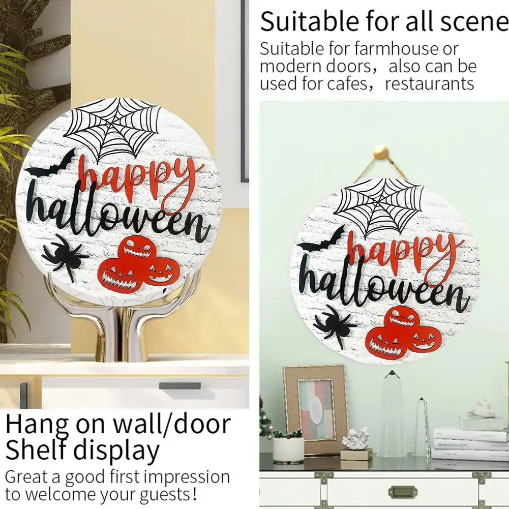 

Деревянная Тыква с мультипликационным оформлением для Хэллоуина, двора, двери, украшение, знак для мамы, детская комната, Хэллоуин, фотостена Y8Z5