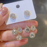 long tassel trendy crystal drop earrings for women bijoux shine rhinestone dangle earrings party statement jewelry drop shipping