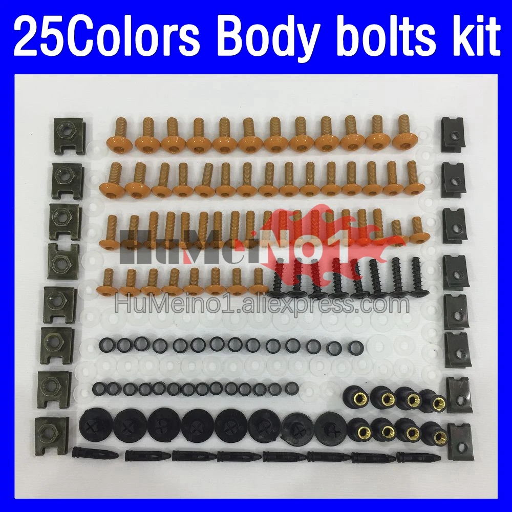

268ps Fairing bolts full screw kit For YAMAHA YZF R1 1000 CC YZF1000 YZF-R1 YZFR1 04 05 06 2004 2005 2006 Body bolt screws Nuts