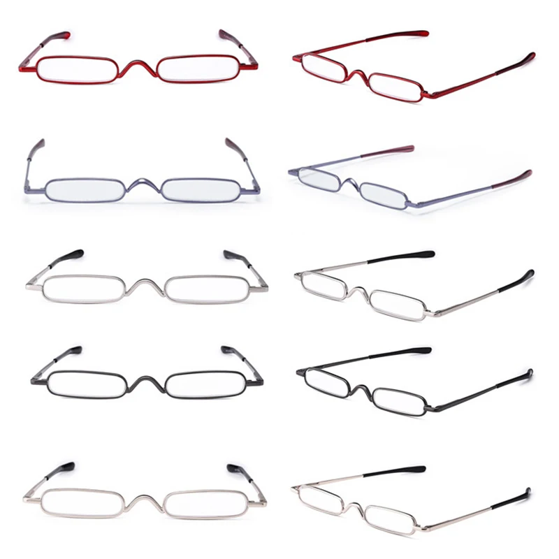 

Unisex Mini Portable Metal Frame Reading Glasses With Metal Case Hot Slim Presbyopia Eyeglasses Vision Care Reader Spectacles